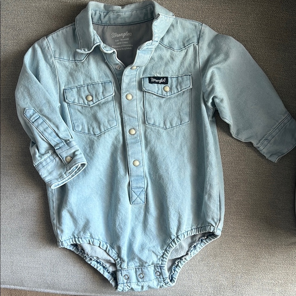 Wrangler Baby Blue Denim Onesie